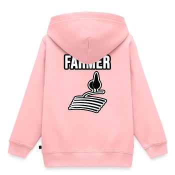 Agriculteur, agriculteur et agriculteur - Sweat Premium à capuche enfant bio - rose - Dos - AI Model Kid Female (0cm)