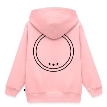 emblème du cercle - Sweat Premium à capuche enfant bio - rose - Dos - AI Model Kid Female (0cm)