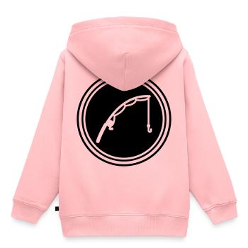 Angelrute angeln icon - Kinder Premium Organic Hoodie - Rosa - Hinten - AI Model Kid Female (0cm)