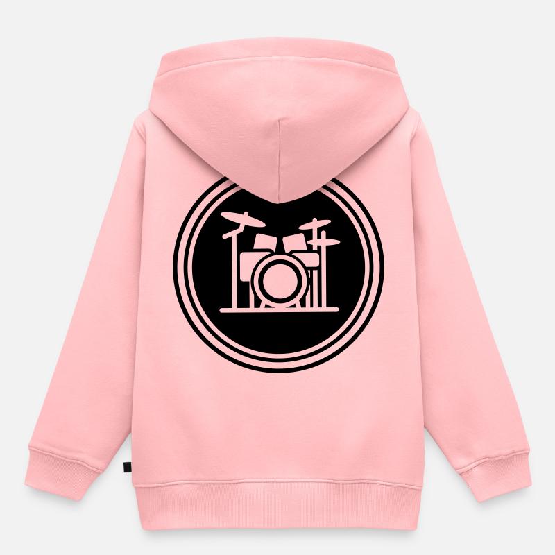Percussion - Sweat Premium à capuche enfant bio - rose