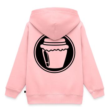 Symbole de confiture de miel - Sweat Premium à capuche enfant bio - rose - Dos - AI Model Kid Female (0cm)