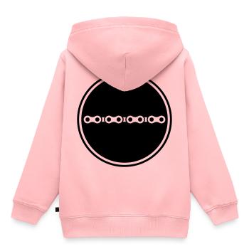 Fahrrad Kette - Kinder Premium Organic Hoodie - Rosa - Hinten - AI Model Kid Female (0cm)