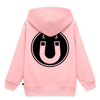 Hufeisen magnet - Kinder Premium Organic Hoodie - Rosa - Hinten - AI Model Kid Female (0cm)