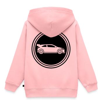 Auto Rennfahrer - Kinder Premium Organic Hoodie - Rosa - Hinten - AI Model Kid Female (0cm)