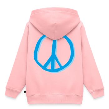 Peacezeichen Friedenszeichen Zeichen - Kinder Premium Organic Hoodie - Rosa - Hinten - AI Model Kid Female (0cm)