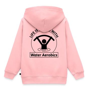 Aquagym Fitness aquatique Aqua Exercice - Sweat Premium à capuche enfant bio - rose - Dos - AI Model Kid Female (0cm)