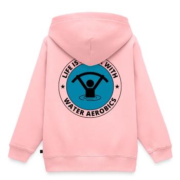 Aquagym Fitness aquatique Aqua Exercice - Sweat Premium à capuche enfant bio - rose - Dos - AI Model Kid Female (0cm)