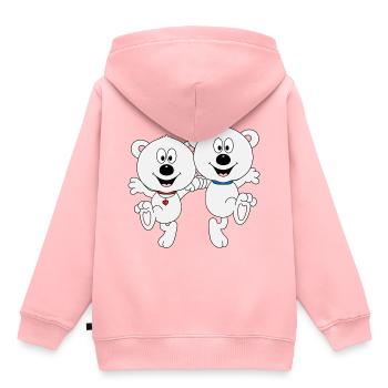 EISBÄREN - TANZEN - LIEBE - TANZPAAR - TIERE - Kinder Premium Organic Hoodie - Rosa - Hinten - AI Model Kid Female (0cm)