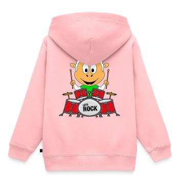 SCHAF - SCHLAGZEUG - MUSIK - MUSIKER - ROCK - Kinder Premium Organic Hoodie - Rosa - Hinten - AI Model Kid Female (0cm)