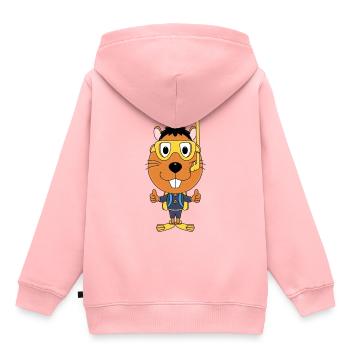 TAUCHER - BIBER - OTTER - MARDER - TAUCHEN - Kinder Premium Organic Hoodie - Rosa - Hinten - AI Model Kid Female (0cm)