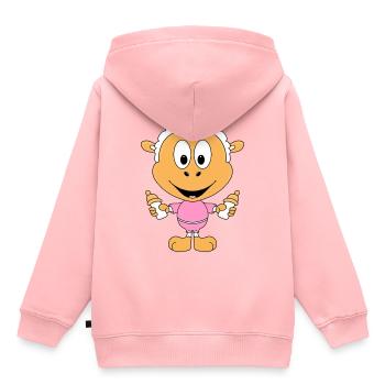SCHAF - BABY - KINDER - FLÄSCHCHEN - MILCH - Kinder Premium Organic Hoodie - Rosa - Hinten - AI Model Kid Female (0cm)