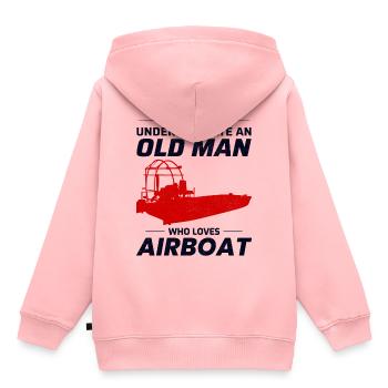 Airboat Fanboat Airboating Papa Opa Vatertag - Kinder Premium Organic Hoodie - Rosa - Hinten - AI Model Kid Female (0cm)