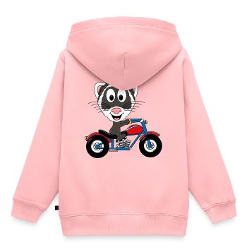 FRETTCHEN - MOTORRAD - BIKER - MOTORSPORT - Kinder Premium Organic Hoodie - Rosa - Hinten - AI Model Kid Female (0cm)