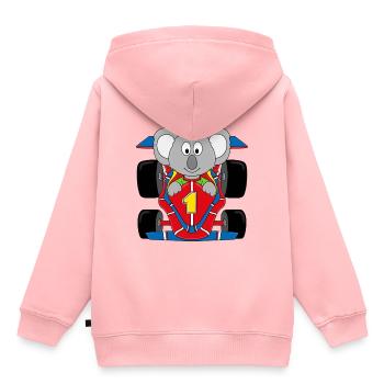 KOALA - RENNAUTO - RENNFAHRER - AUTORENNEN - Kinder Premium Organic Hoodie - Rosa - Hinten - AI Model Kid Female (0cm)