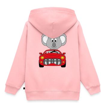 KOALA - AUTO - TIER - TIERISCH - AUTOFAHRER - Kinder Premium Organic Hoodie - Rosa - Hinten - AI Model Kid Female (0cm)