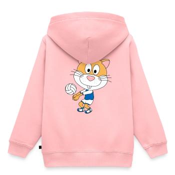 HAMSTER - VOLLEYBALL - SPORT - TIERISCH - Kinder Premium Organic Hoodie - Rosa - Hinten - AI Model Kid Female (0cm)