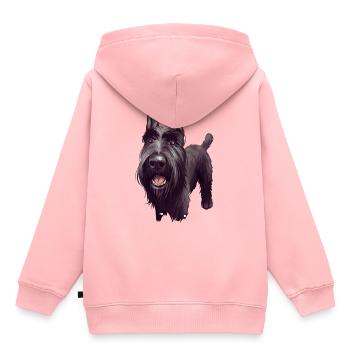 Mittelschnauze Standard Schnauzer Illustration de chien - Sweat Premium à capuche enfant bio - rose - Dos - AI Model Kid Female (0cm)