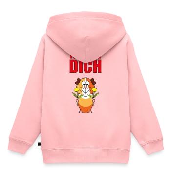 MEERSCHWEINCHEN - BLUMEN - LIEBE - ICH MAG DICH - Kinder Premium Organic Hoodie - Rosa - Hinten - AI Model Kid Female (0cm)