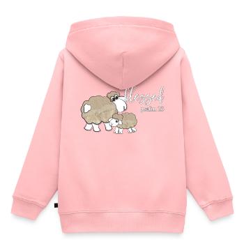 Christian Design So gesegneter Psalm 23 - Kinder Premium Organic Hoodie - Rosa - Hinten - AI Model Kid Female (0cm)