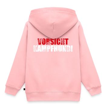 VORSICHT KAMPFHUND! - HUND - HUNDE - WACHHUND - Kinder Premium Organic Hoodie - Rosa - Hinten - AI Model Kid Female (0cm)