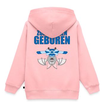 ZUM FLIEGEN GEBOREN - FLUGHUND - PILOT - FLUGZEUG - Kinder Premium Organic Hoodie - Rosa - Hinten - AI Model Kid Female (0cm)