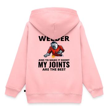 Schweißschweißer Metallbau Eisenarbeiter - Kinder Premium Organic Hoodie - Rosa - Hinten - AI Model Kid Female (0cm)