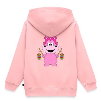 EINHORN - LATERNEN - LATERNENUMZUG - LATERNE - Kinder Premium Organic Hoodie - Rosa - Hinten - AI Model Kid Female (0cm)