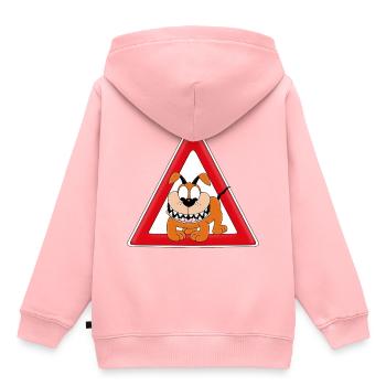 ACHTUNG! WACHHUND - HUND - TIER - KIND - BABY - Kinder Premium Organic Hoodie - Rosa - Hinten - AI Model Kid Female (0cm)