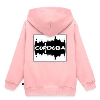 Cordoba Argentine Skyline Silhouette Travel Souven - Sweat Premium à capuche enfant bio - rose - Dos - AI Model Kid Female (0cm)