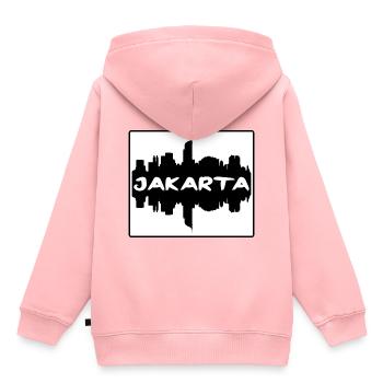 Jakarta Indonesien Skyline Silhouette Travel Souven - Kinder Premium Organic Hoodie - Rosa - Hinten - AI Model Kid Female (0cm)