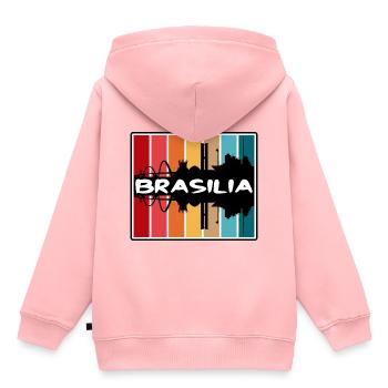 Brasilia Brasilien Skyline Silhouette Reisesouvenir - Kinder Premium Organic Hoodie - Rosa - Hinten - AI Model Kid Female (0cm)
