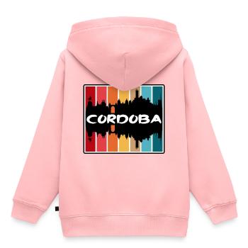 Cordoba Argentine Skyline Silhouette Travel Souven - Sweat Premium à capuche enfant bio - rose - Dos - AI Model Kid Female (0cm)
