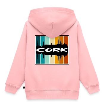 Cork Ireland Skyline Silhouette Travel Souvenir - Kids Premium Organic Hoodie - rose - Back - AI Model Kid Female (0cm)