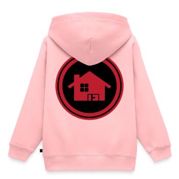 Propriété de la maison - Sweat Premium à capuche enfant bio - rose - Dos - AI Model Kid Female (0cm)