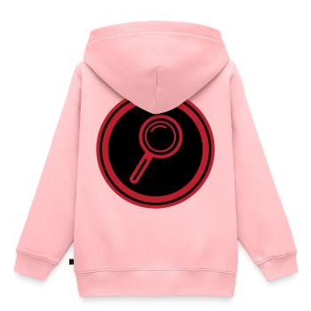 Lupe Symbol - Kinder Premium Organic Hoodie - Rosa - Hinten - AI Model Kid Female (0cm)