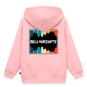 Belo Horizonte Brésil Skyline Silhouette Voyage So - Sweat Premium à capuche enfant bio - rose - Dos - AI Model Kid Female (0cm)