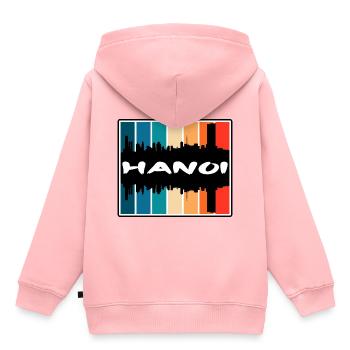 Hanoi Vietnam Skyline Silhouette Reise Souvenir - Kinder Premium Organic Hoodie - Rosa - Hinten - AI Model Kid Female (0cm)