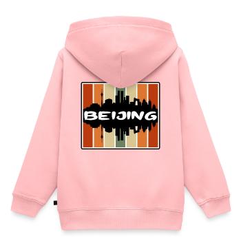 Beijing China Skyline Silhouette Travel Souvenir - Kids Premium Organic Hoodie - rose - Back - AI Model Kid Female (0cm)