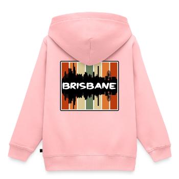 Brisbane Australien Skyline Silhouette Reisen Souve - Kinder Premium Organic Hoodie - Rosa - Hinten - AI Model Kid Female (0cm)