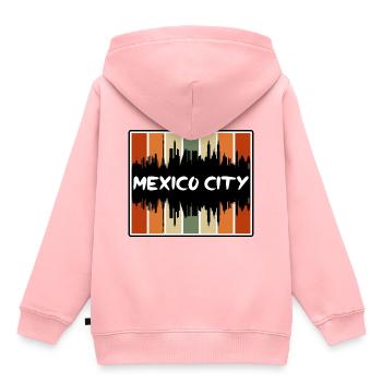 Mexiko-Stadt Mexiko Skyline Silhouette Reisen Souve - Kinder Premium Organic Hoodie - Rosa - Hinten - AI Model Kid Female (0cm)