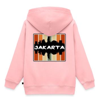 Jakarta Indonesien Skyline Silhouette Travel Souven - Kinder Premium Organic Hoodie - Rosa - Hinten - AI Model Kid Female (0cm)