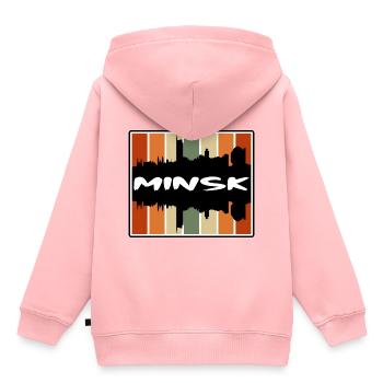 Minsk Weißrussland Skyline Silhouette Reise Souvenir - Kinder Premium Organic Hoodie - Rosa - Hinten - AI Model Kid Female (0cm)