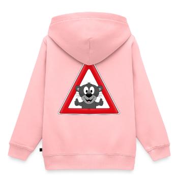 ACHTUNG PANTHER - TIER - TIERISCH - Kinder Premium Organic Hoodie - Rosa - Hinten - AI Model Kid Female (0cm)