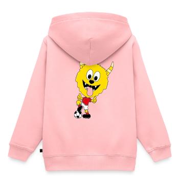 MONSTER - FUßBALL - SPORT - TIERISCH - Kinder Premium Organic Hoodie - Rosa - Hinten - AI Model Kid Female (0cm)