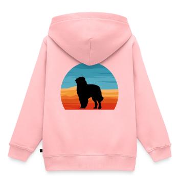 Karpaten Schäferhund Silhouette Retro Sonnenuntergang - Kinder Premium Organic Hoodie - Rosa - Hinten - AI Model Kid Female (0cm)