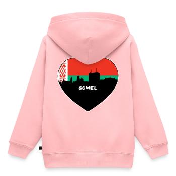 Gomel Weißrussland Flagge Skyline Reise Souvenir - Kinder Premium Organic Hoodie - Rosa - Hinten - AI Model Kid Female (0cm)