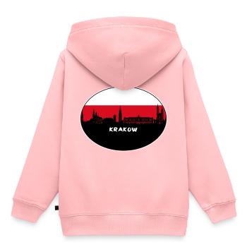 Krakau Polen Flagge Skyline Silhouette Reisen - Kinder Premium Organic Hoodie - Rosa - Hinten - AI Model Kid Female (0cm)
