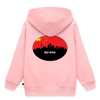 Beijing China Flag Skyline Silhouette Travel - Kids Premium Organic Hoodie - rose - Back - AI Model Kid Female (0cm)
