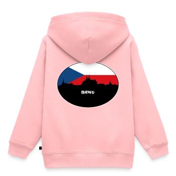 Brünn Tschechien Flagge Skyline Silhouette Reisen - Kinder Premium Organic Hoodie - Rosa - Hinten - AI Model Kid Female (0cm)