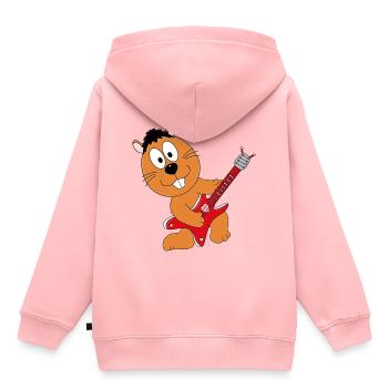 GITARRE - MUSIK - LIEBE - BIBER - OTTER - MARDER - Kinder Premium Organic Hoodie - Rosa - Hinten - AI Model Kid Female (0cm)